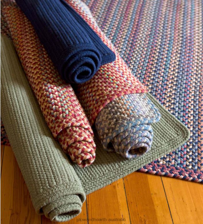 Plow & Hearth Blue Ridge Rectangle Wool Braided Rug, 2' x 3' - Navy P22BD2805 Accessories