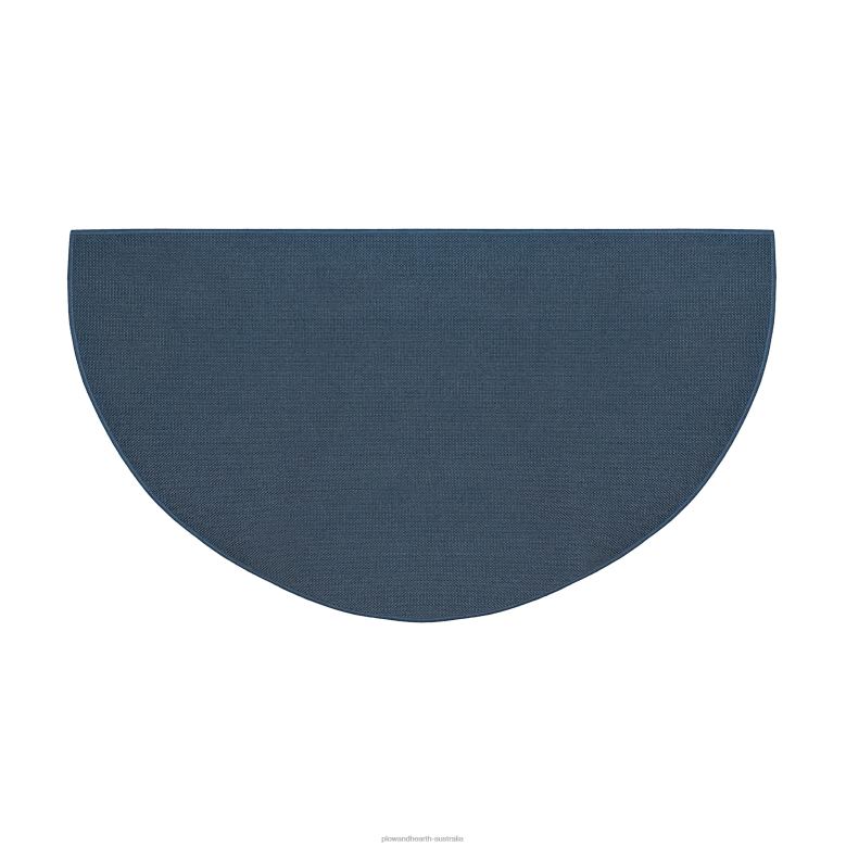 Plow & Hearth Flame Resistant Fiberglass Half Round Rug, 27x 48- Blue P22BD2845 Accessories