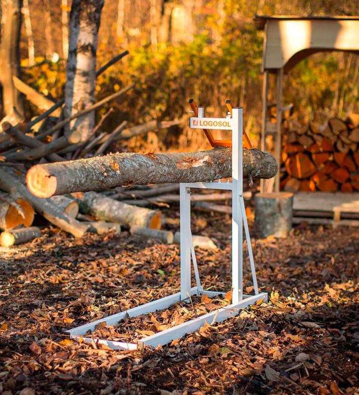 Plow & Hearth Foldable Steel Smart Log Holder Sawhorse - White P22BD2960 Accessories