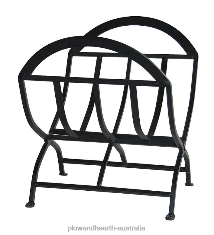 Plow & Hearth Black Wrought Iron Log Holder with Arched Top - Black P22BD2967 Accessories