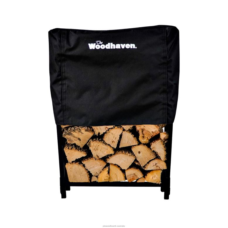 Plow & Hearth Tall Portable Wood Rack with Cover - Black P22BD2846 Accessories