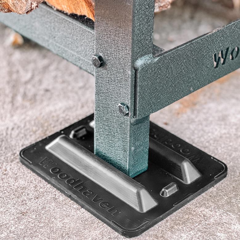 Plow & Hearth Wood Rack Support Bases, Set of 4 - Black P22BD2848 Accessories