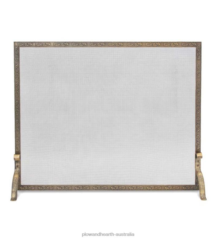 Plow & Hearth Bay Branch Embossed Single Panel Fireplace Screen - Bronze P22BD2888 Fireplace