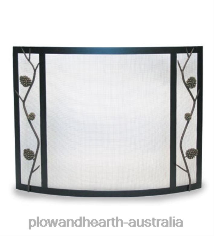 Plow & Hearth Bowed Pine Cone Fireplace Screen - Black P22BD2908 Fireplace
