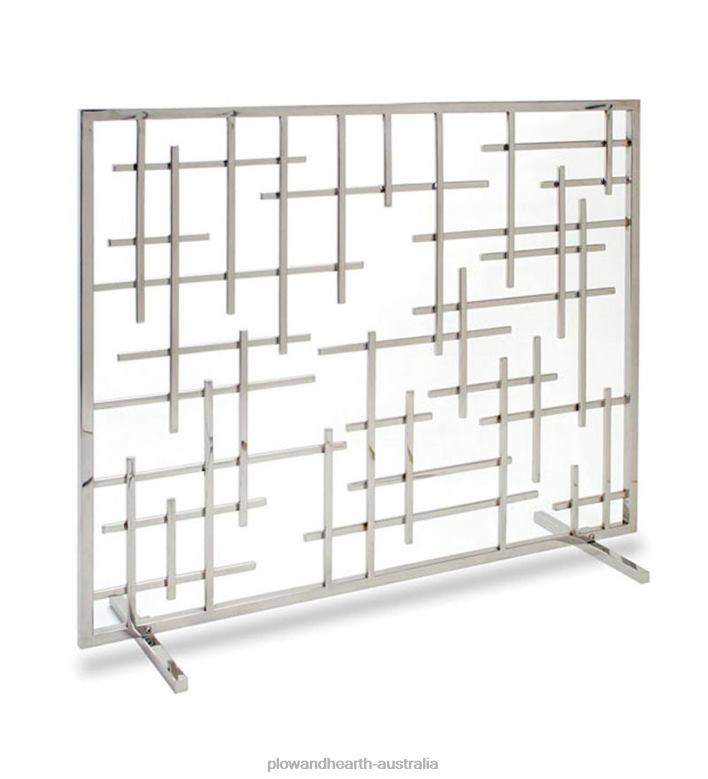 Plow & Hearth Contemporary Single Panel Summer Decorative Fireplace Screen - Natural Iron P22BD2907 Fireplace