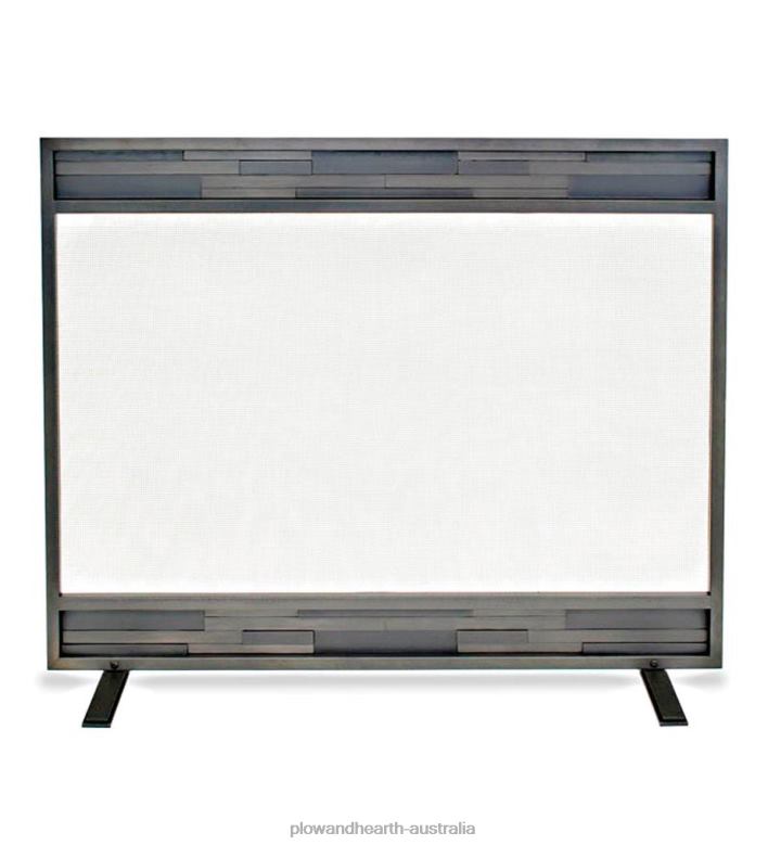 Plow & Hearth Lanier Single Panel Fireplace Screen in Natural Iron Finish - Iron P22BD2899 Fireplace