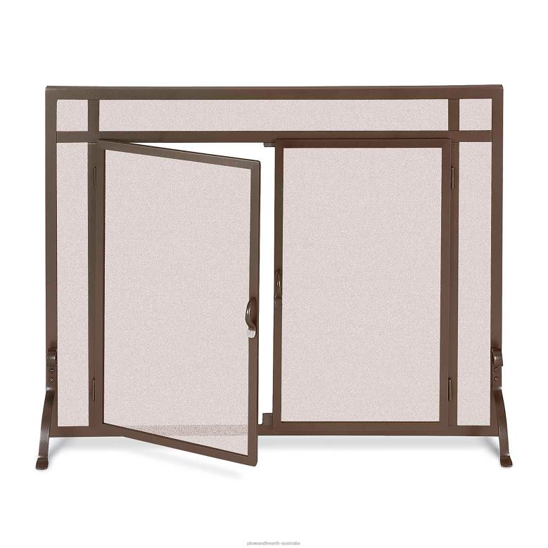Plow & Hearth Large Custom Fireplace Screen, Flat Guard with Straight Doors - Black P22BD2923 Fireplace
