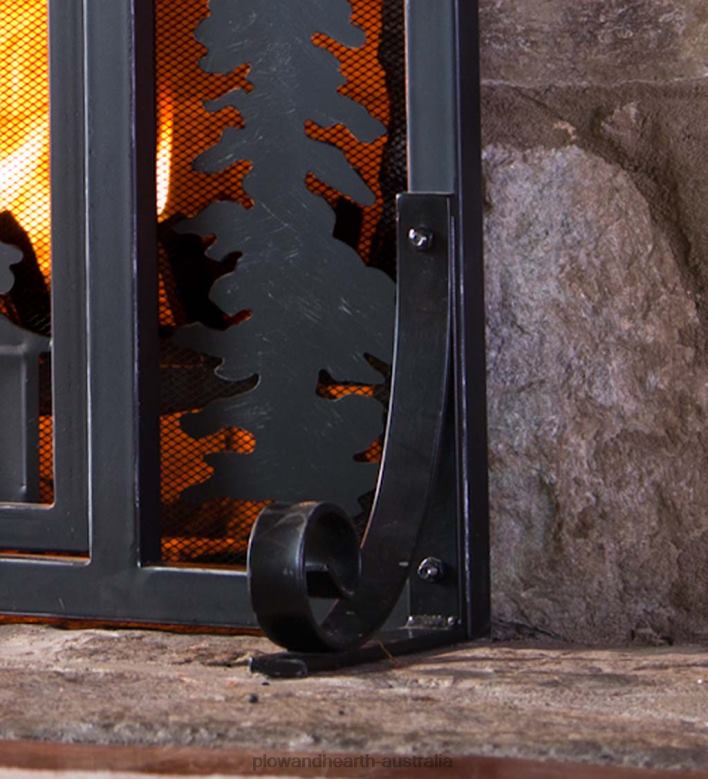 Plow & Hearth Large Mountain Cabin Fire Screen With Door - Black P22BD3246 Fireplace
