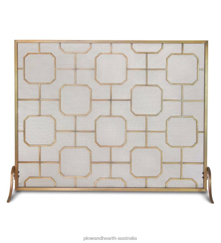 Plow & Hearth Madison Single Panel Fireplace Screen - Brass P22BD2895 Fireplace