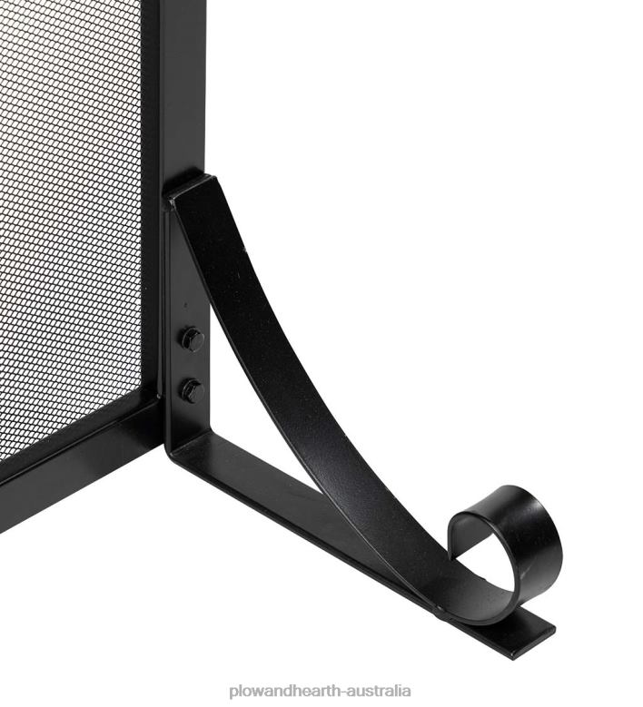 Plow & Hearth Manhattan Tempered Glass Flat Guard Fire Screen, Small - Black P22BD3168 Fireplace