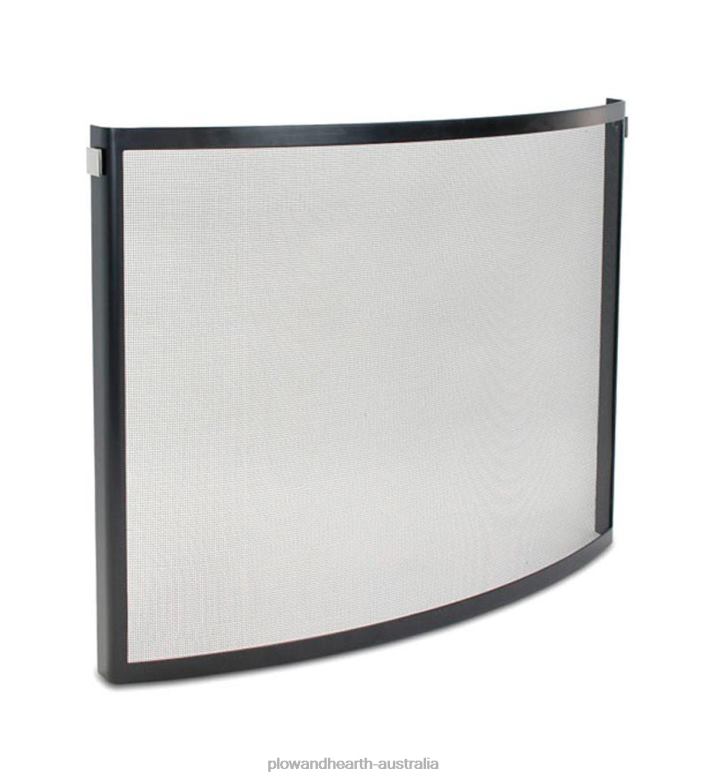 Plow & Hearth Odessa Bowed Fireplace Screen in Black Finish P22BD2916 Fireplace