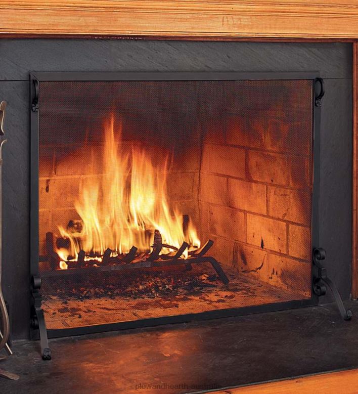Plow & Hearth Solid Steel Classic Flat Guard Fire Screens P22BD2873 Fireplace