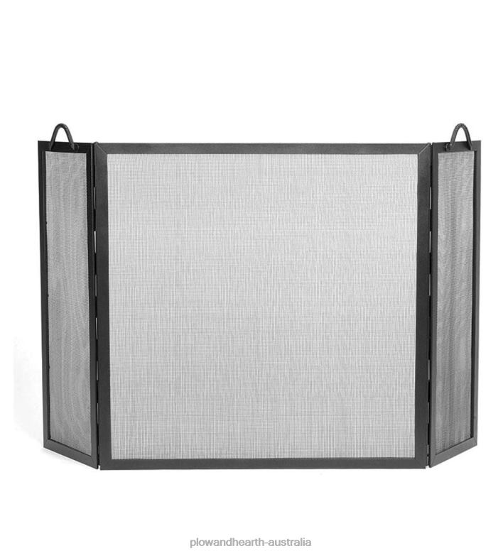 Plow & Hearth Wrought Iron Twisted Rope Folding Fireplace Screen - Bronze P22BD2902 Fireplace