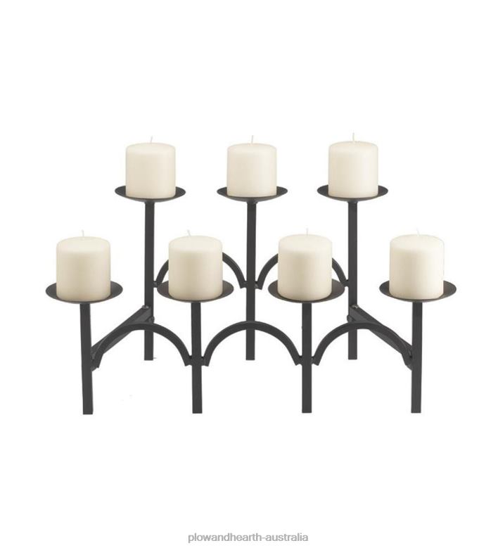 Plow & Hearth Iron Two-Tiered Fireplace Candelabra - Black P22BD2859 Fireplace