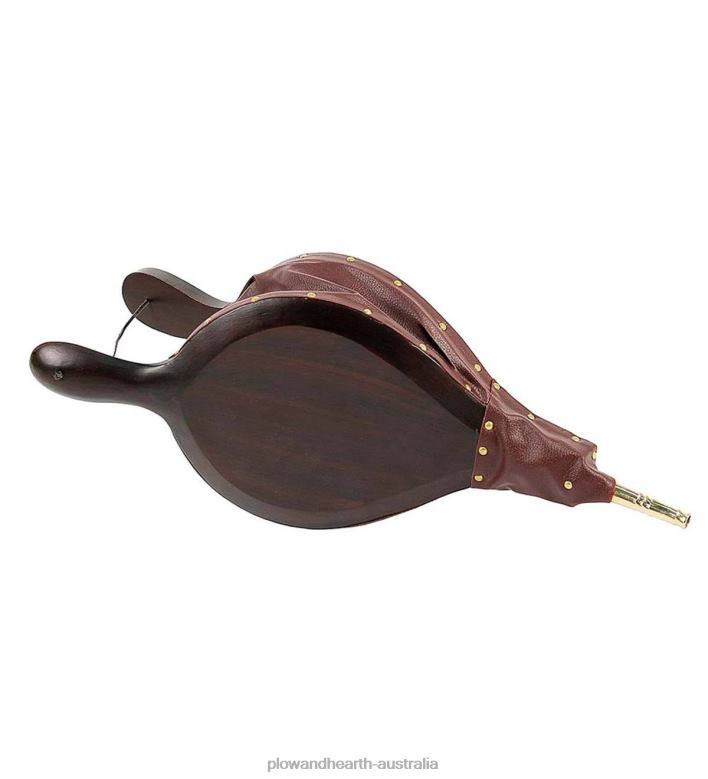 Plow & Hearth Wood and Leather Shaker Style Bellow P22BD2717 Fireplace