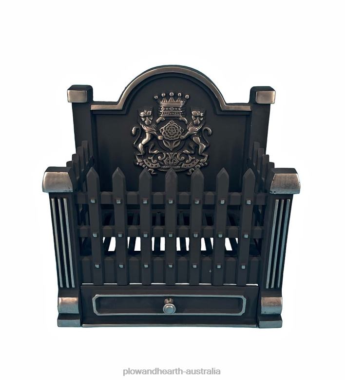Plow & Hearth Gothic Style Fire Basket with Fireback P22BD2820 Fireplace
