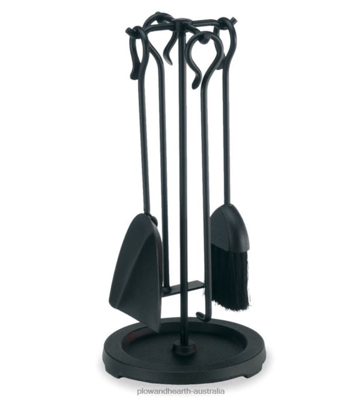 Plow & Hearth Compact Fireplace Tool Set - Black P22BD2735 Fireplace