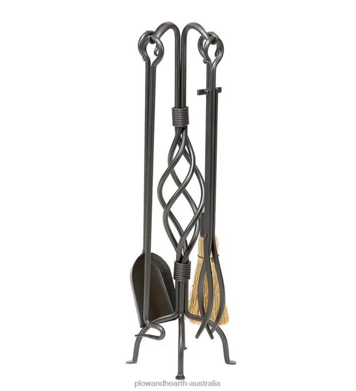 Plow & Hearth Helix Fireplace Tool Set - Graphite P22BD2765 Fireplace