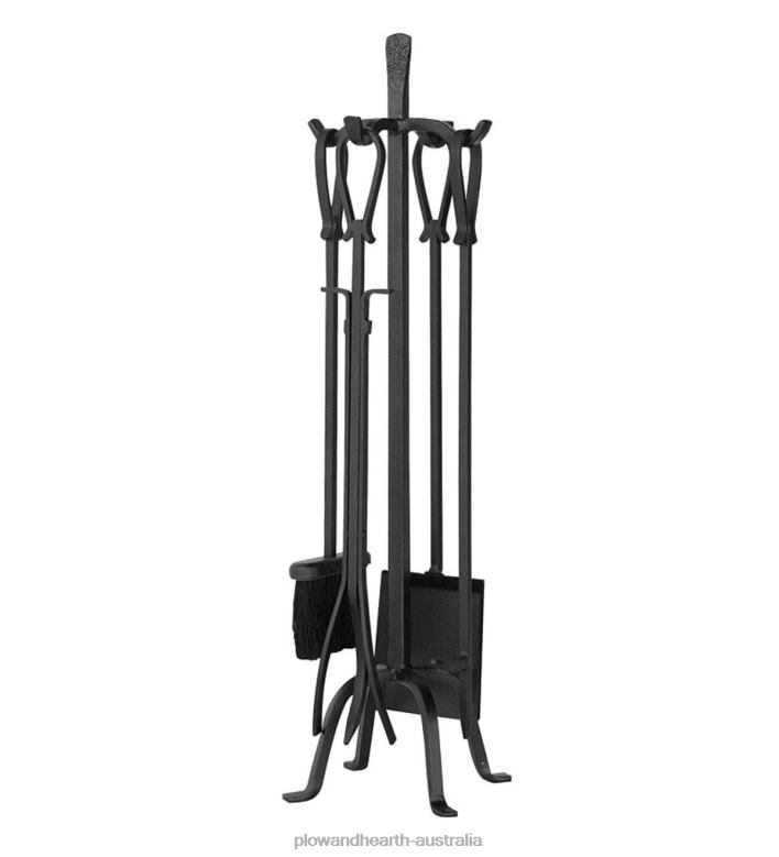 Plow & Hearth Olde World 5-Piece Fireplace Tool Set with Loop Handles - Iron P22BD2727 Fireplace