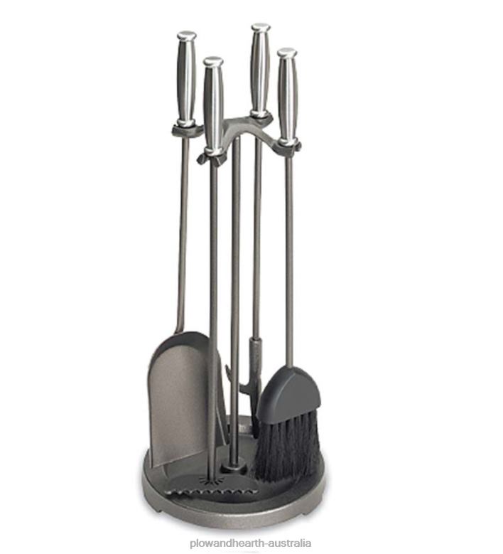 Plow & Hearth Steel Barrel Tool Set - Steel P22BD2740 Fireplace