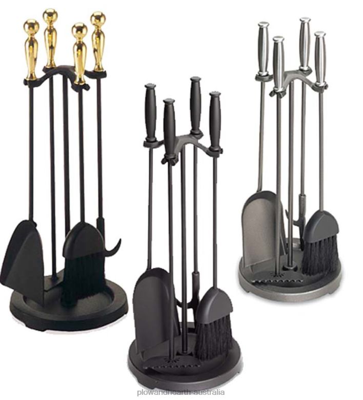Plow & Hearth Steel Barrel Tool Set - Steel P22BD2740 Fireplace