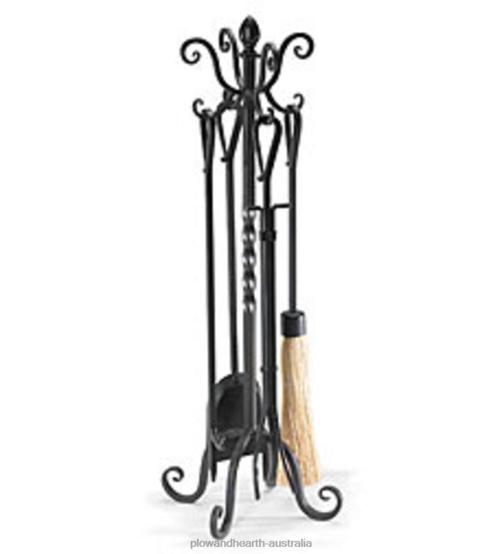 Plow & Hearth Victorian Fireplace Tool Set - Black P22BD2769 Fireplace