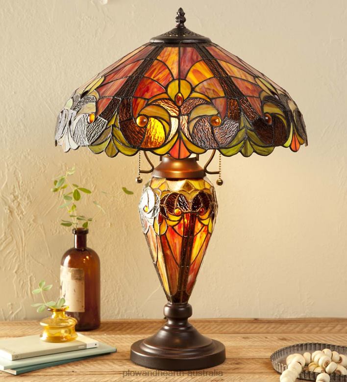 Plow & Hearth Tiffany Style Stained Glass Table Lamp P22BD2128 Furniture
