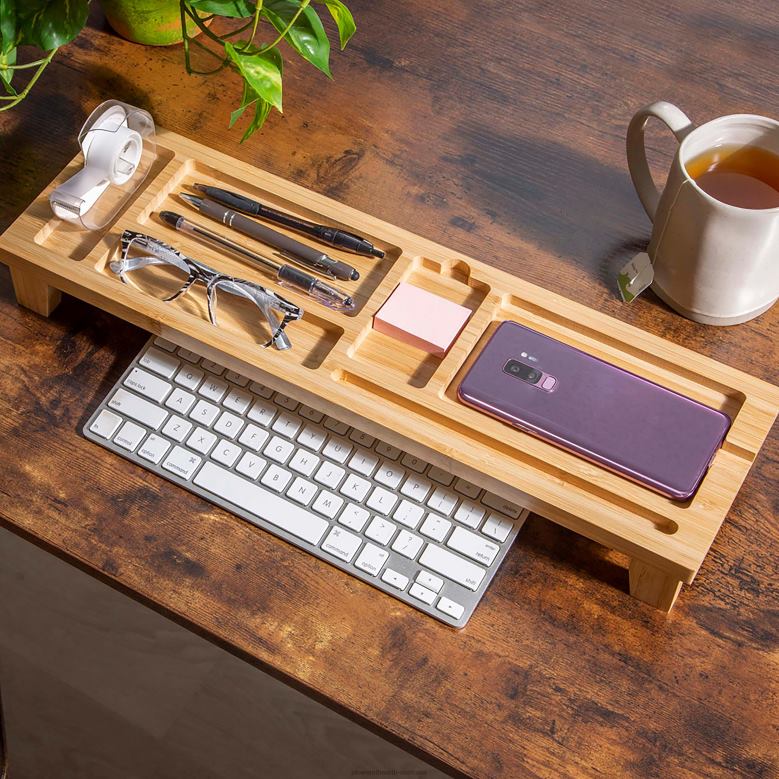 Plow & Hearth Wood Over the Keyboard Desk Organizer P22BD2127 Furniture