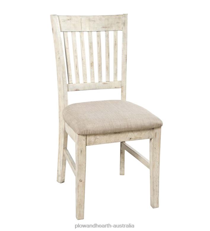 Plow & Hearth Chelsea Slatted Back Chair - Scrimshaw Whitewash P22BD2104 Furniture