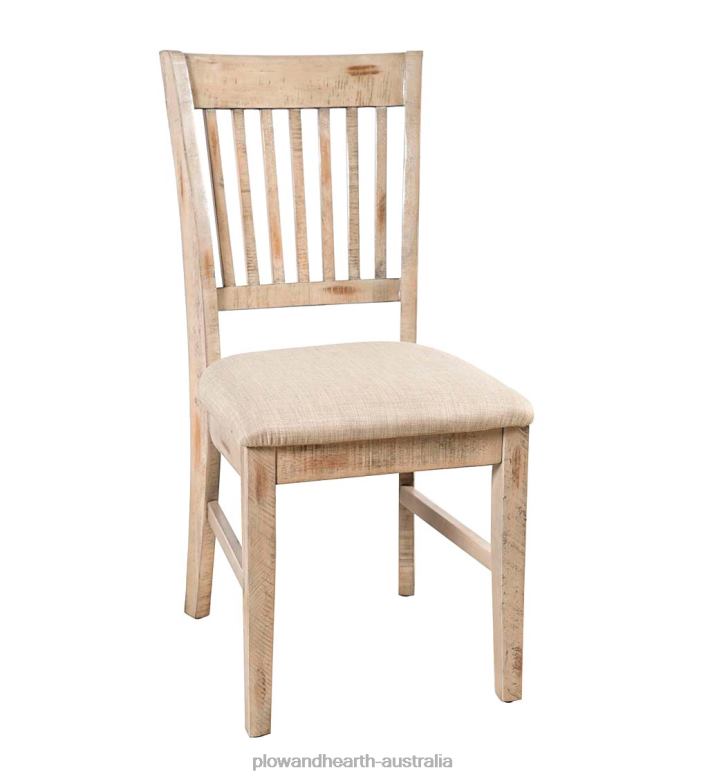 Plow & Hearth Chelsea Slatted Back Chair - Scrimshaw Whitewash P22BD2104 Furniture