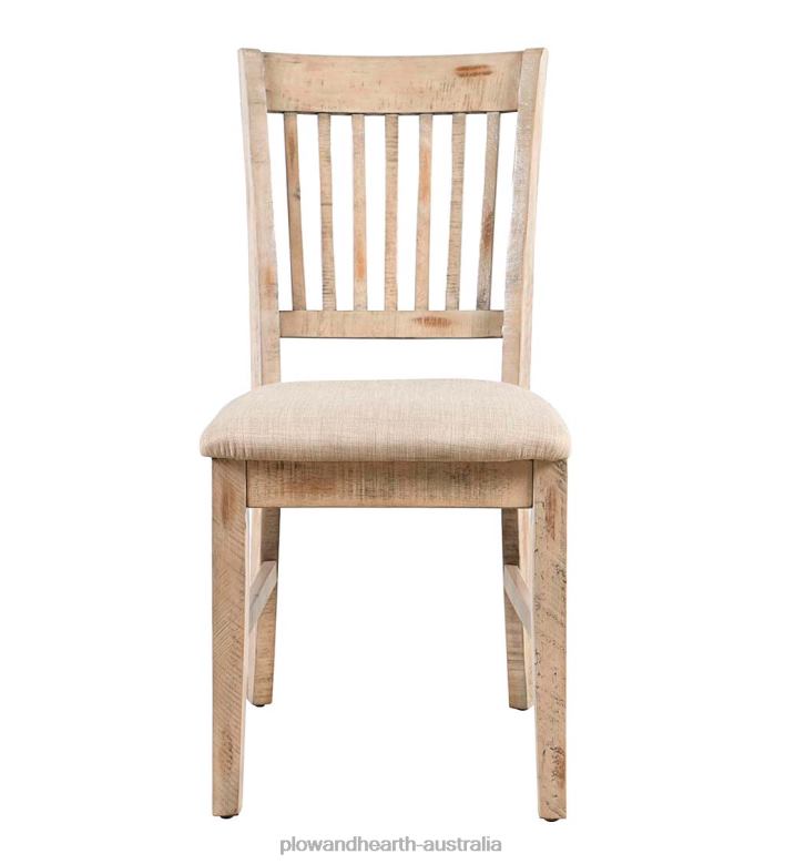 Plow & Hearth Chelsea Slatted Back Chair - Scrimshaw Whitewash P22BD2104 Furniture