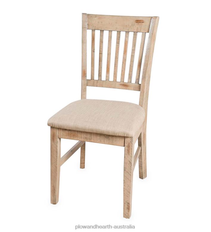Plow & Hearth Chelsea Slatted Back Chair - Scrimshaw Whitewash P22BD2104 Furniture