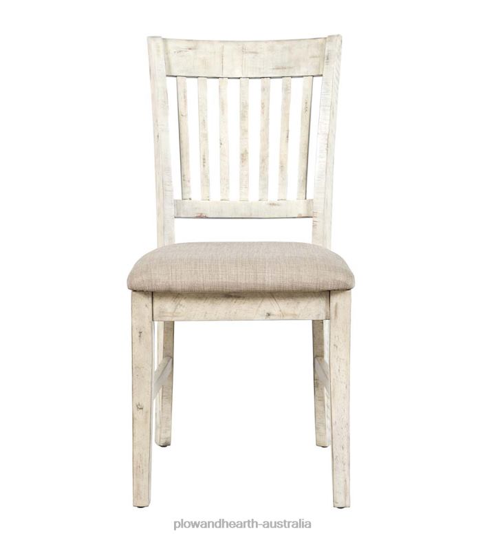 Plow & Hearth Chelsea Slatted Back Chair - Scrimshaw Whitewash P22BD2104 Furniture