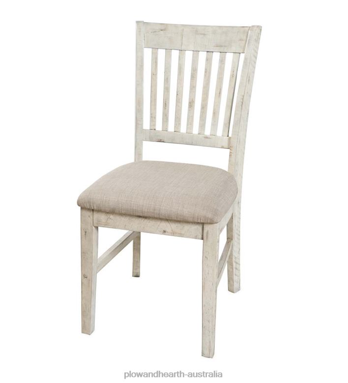 Plow & Hearth Chelsea Slatted Back Chair - Scrimshaw Whitewash P22BD2104 Furniture