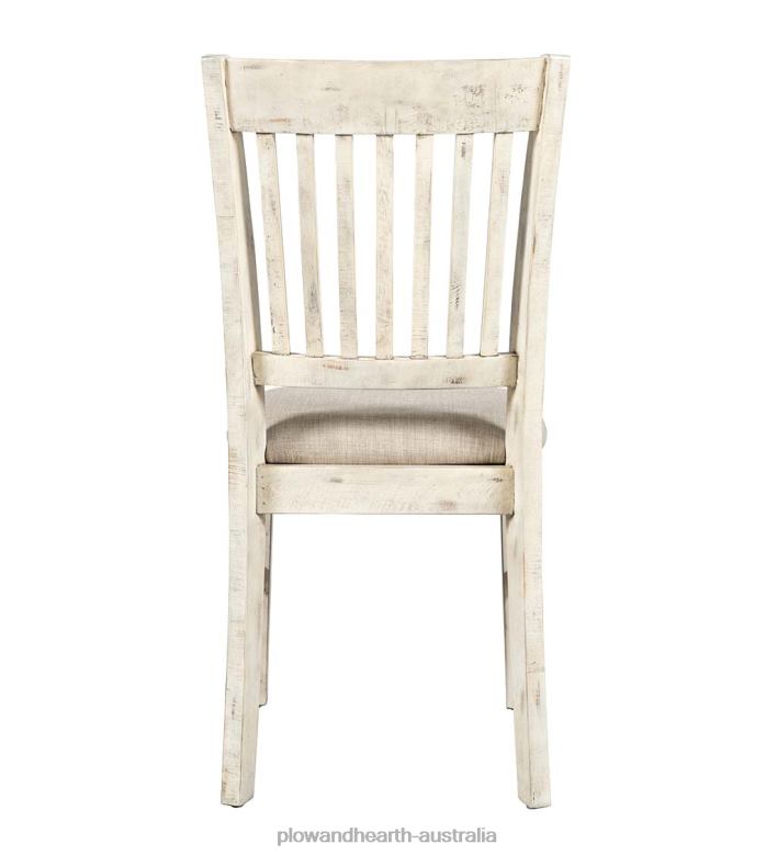 Plow & Hearth Chelsea Slatted Back Chair - Scrimshaw Whitewash P22BD2104 Furniture