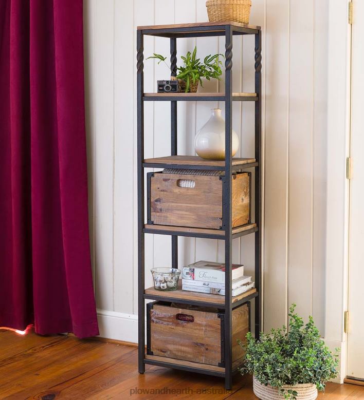 Plow & Hearth Deep Creek Etagere Storage Stand with Shelves P22BD2109 Furniture