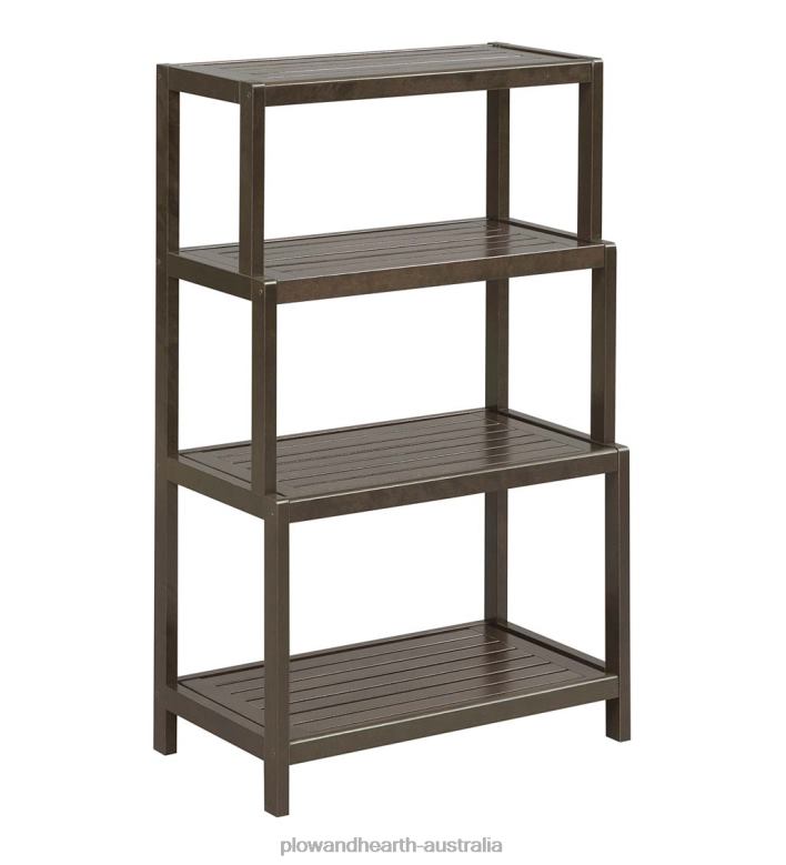 Plow & Hearth Farmhouse Four-Tier Shelf Bookcase - Espresso P22BD2117 Furniture