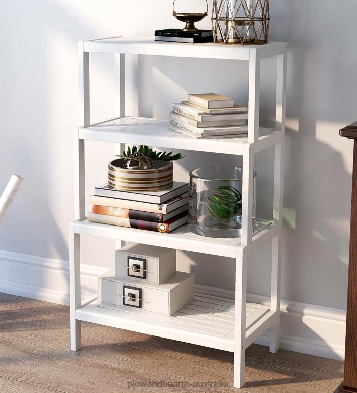 Plow & Hearth Farmhouse Four-Tier Shelf Bookcase - Espresso P22BD2117 Furniture