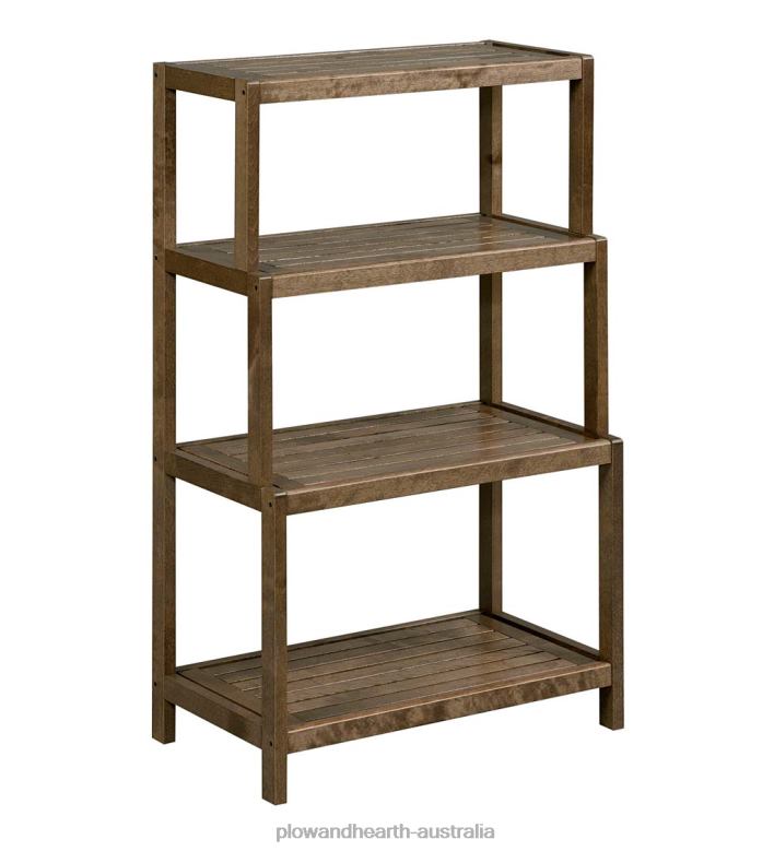 Plow & Hearth Farmhouse Four-Tier Shelf Bookcase - Espresso P22BD2117 Furniture