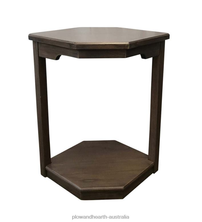 Plow & Hearth Laurel Ridge Farmhouse Collection Holden Hex Table - Grey/Cocoa P22BD2116 Furniture
