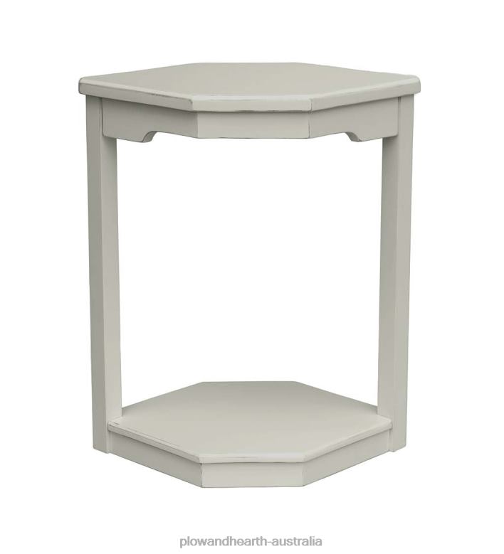 Plow & Hearth Laurel Ridge Farmhouse Collection Holden Hex Table - Grey/Cocoa P22BD2116 Furniture