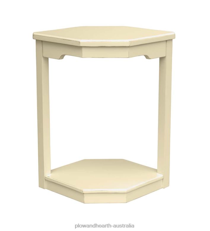 Plow & Hearth Laurel Ridge Farmhouse Collection Holden Hex Table - Grey/Cocoa P22BD2116 Furniture