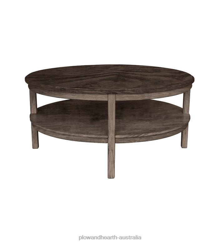 Plow & Hearth Laurel Ridge Farmhouse Collection Holden Round Table - Cocoa P22BD2112 Furniture