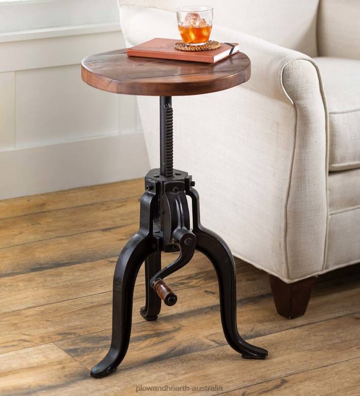 Plow & Hearth Allegheny Reclaimed Wood Adjustable Height Crank Table P22BD1983 Furniture