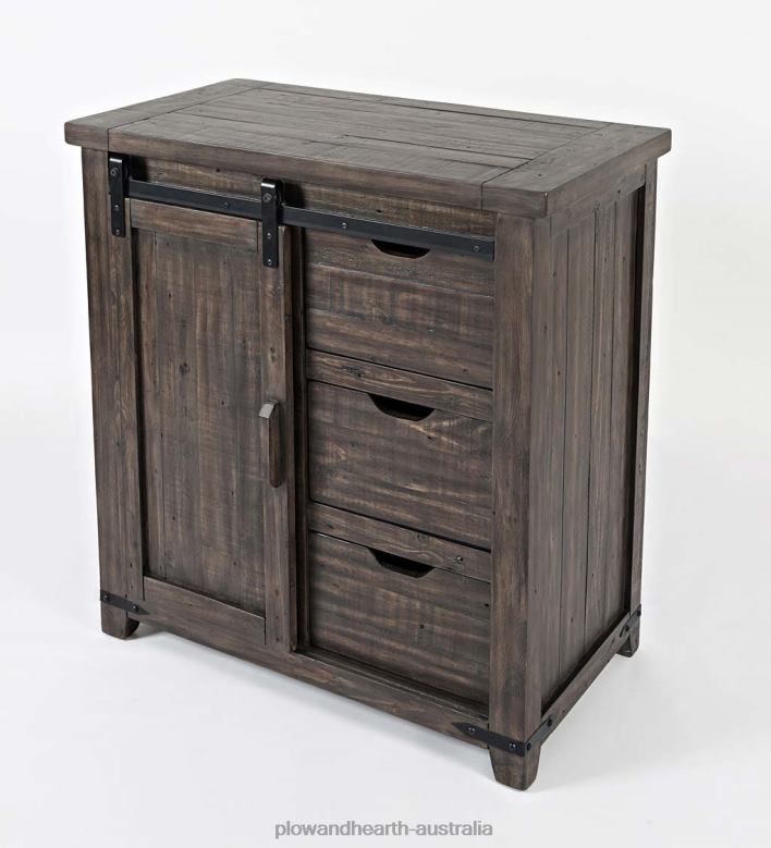 Plow & Hearth Cape Charles Barn Door Wood Storage Cabinet With Barnwood finish - Barnwood P22BD1993 Furniture