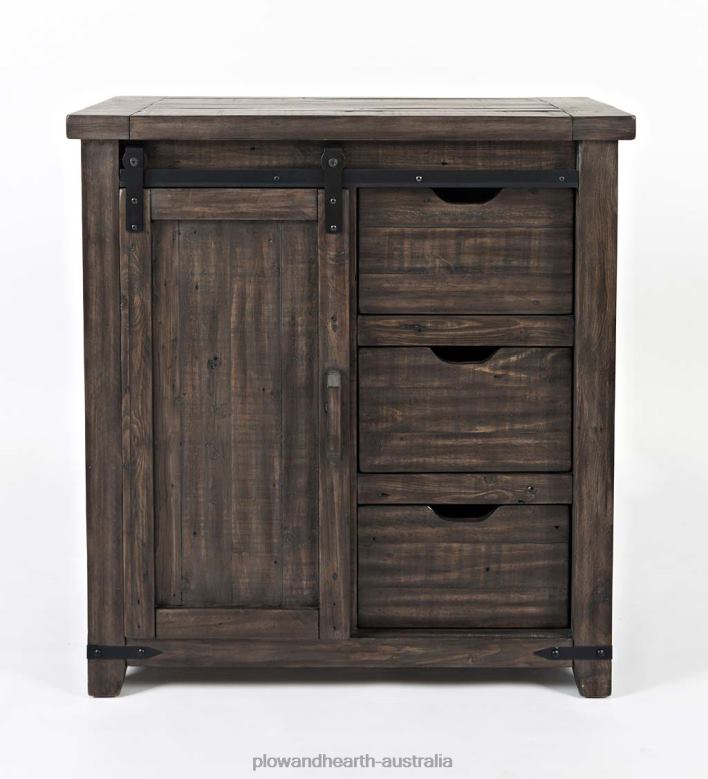 Plow & Hearth Cape Charles Barn Door Wood Storage Cabinet With Barnwood finish - Barnwood P22BD1993 Furniture