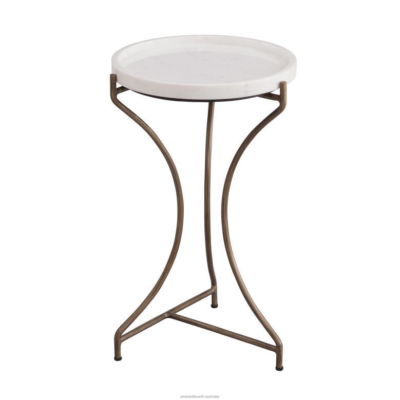 Plow & Hearth Carissa Marble Accent Table P22BD2017 Furniture