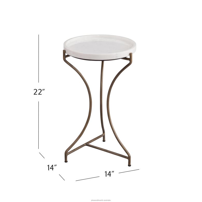 Plow & Hearth Carissa Marble Accent Table P22BD2017 Furniture