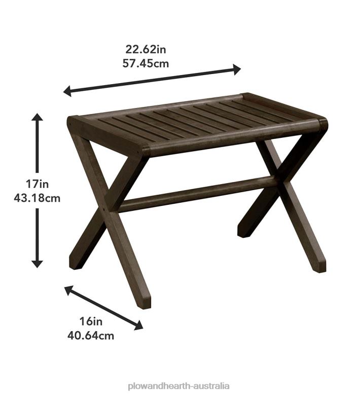 Plow & Hearth Modern Farmhouse Wood Stool/Bench - Espresso P22BD2003 Furniture