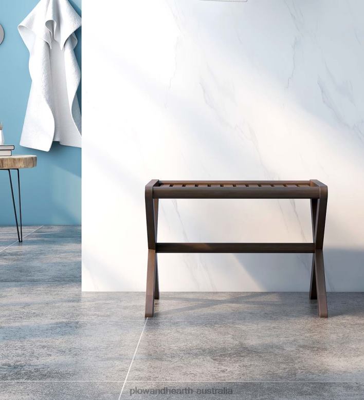 Plow & Hearth Modern Farmhouse Wood Stool/Bench - Espresso P22BD2003 Furniture